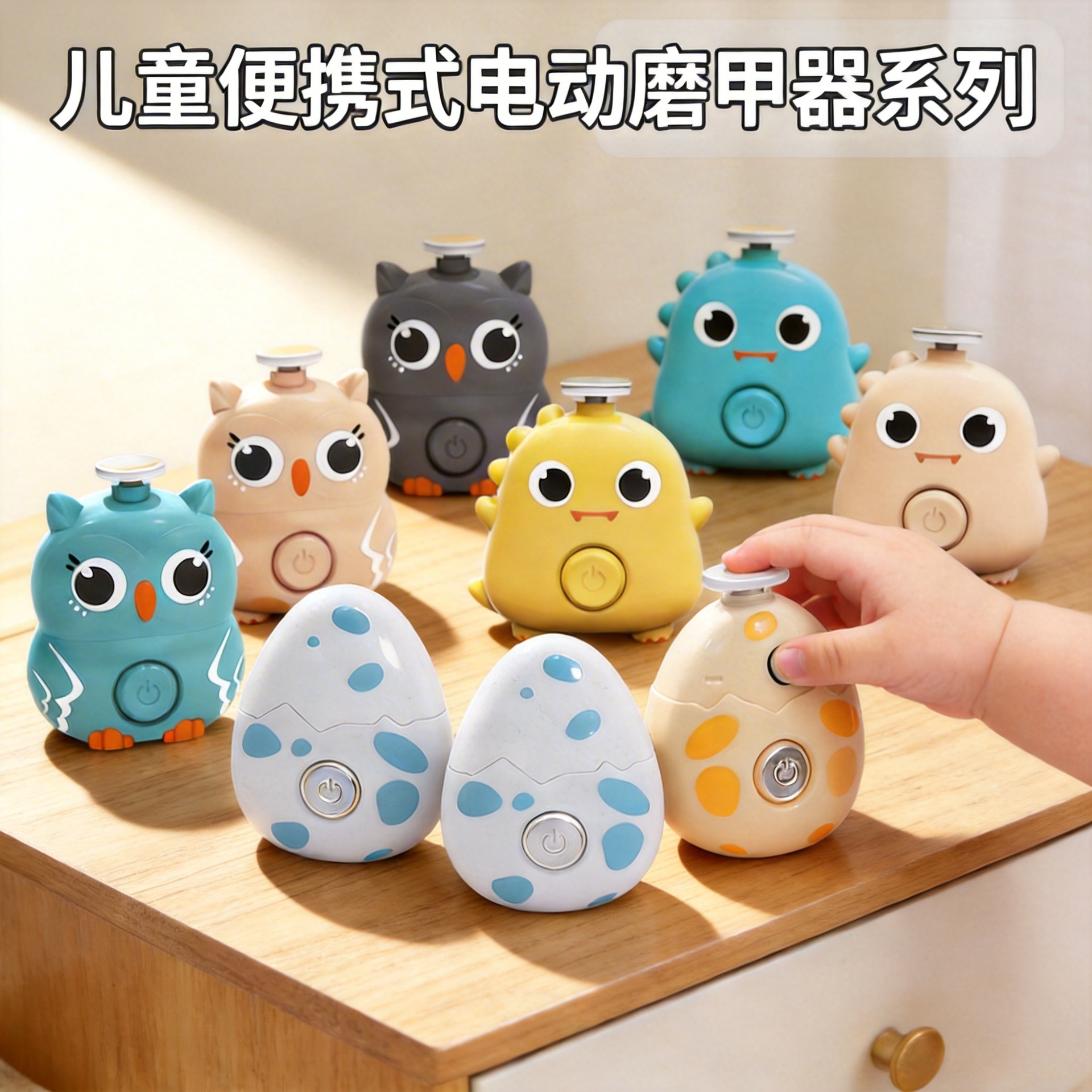 Cross-Border Fully Automatic Electric Dinosaur Nail Grinder, Baby Nail Clipper, Anti-Splash Electric Nail Trimmer Tool, in Stock