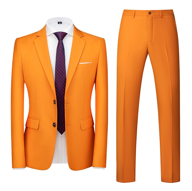 Traje de los hombres traje novio profesional mejor hombre vestido de boda traje formal Slim color sólido traje casual traje de dos piezas de los hombres