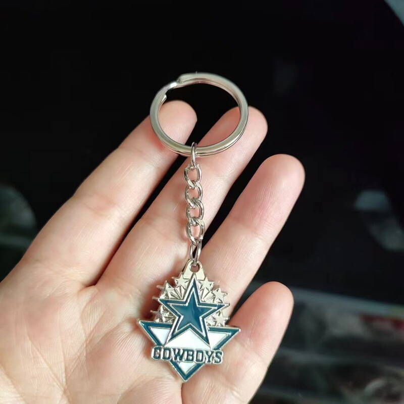 Nfl American Football Team Accessories, Cowboys, Buccaneers, Steelers, Chiefs, and Other 32 Team Logos, Oil-Drip Triangular Keychains