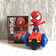 抖音同款万向360度旋会转翘头蜘蛛玩具侠 儿童电动卡丁车跨境热卖