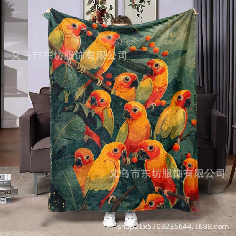 Милый теплый попугай мягкий и удобный фланелевый ковер универсальный