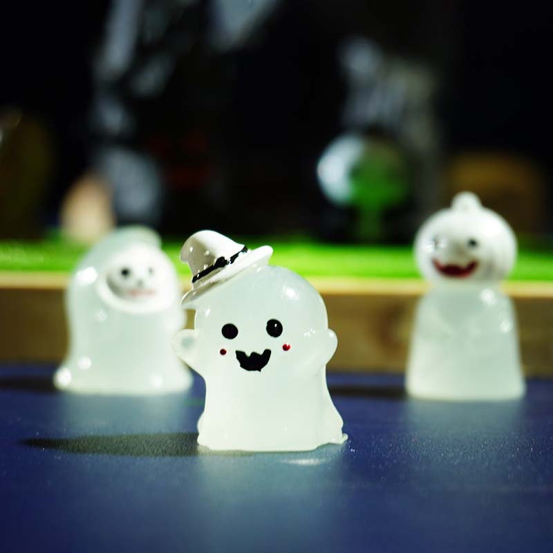 Micro paisaje creativo lindo cabello luminoso Halloween pequeño fantasma accesorios de decoración de muñecas mini decoración de escritorio