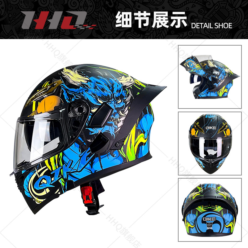 Casco de motocicleta abatible certificado 3C/DOT para hombres y mujeres, modelo de cuatro estaciones con doble visera y gran alerón trasero, fabricante de cascos de motocicleta integrales.