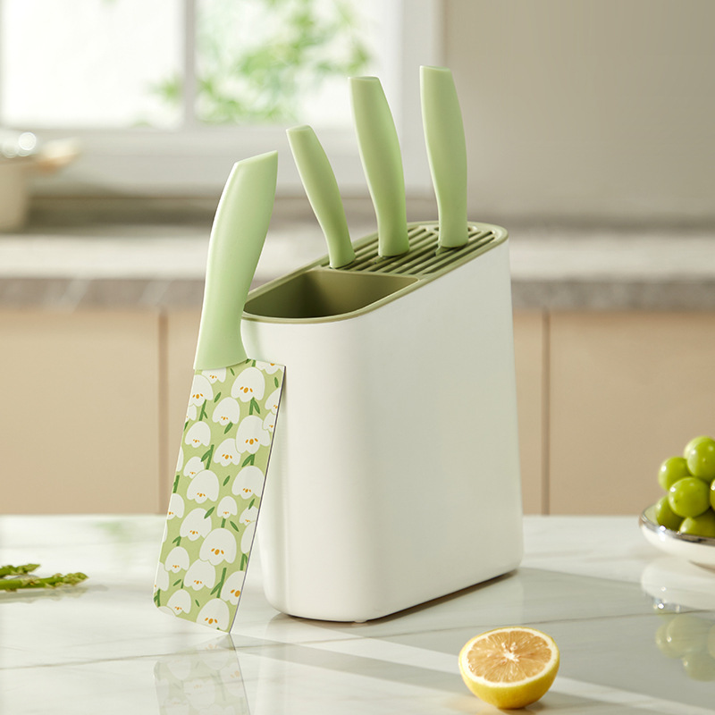 Printed Kitchen Knife Household Kitchen Stainless Steel Kitchen Knife Fruit Knife Creative Tulip Meat Cleaver High-End Knife