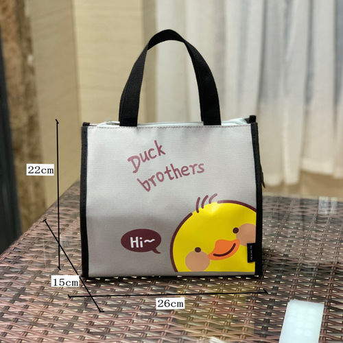 New cute cartoon waterproof and insulated lunch box bag for students, office workers, portable fresh-keeping lunch box bag, mommy bag