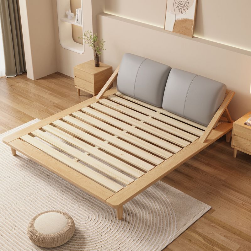 Cama de madera maciza de estilo japonés moderno minimalista nórdico estilo crema tatami doble cama corta pequeño apartamento registro dormitorio principal cama
