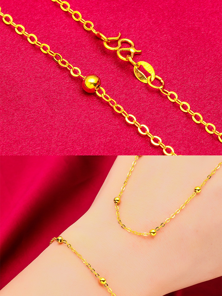 Collar pulsera de cuentas de oro de moda joyería unisex collar pulsera_voghion.com