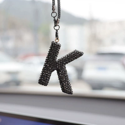 Car hanging, rearview mirror pendant pendant - k-black-letter-car-pendant