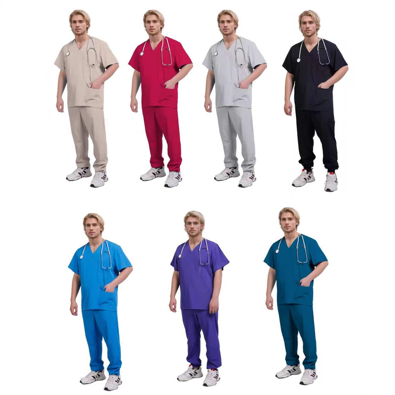 Men's Scrub Suit Uniform Jogger Hospital Medical Surgical Clothing Pharmacy Beauty Work Clothes Wholesale