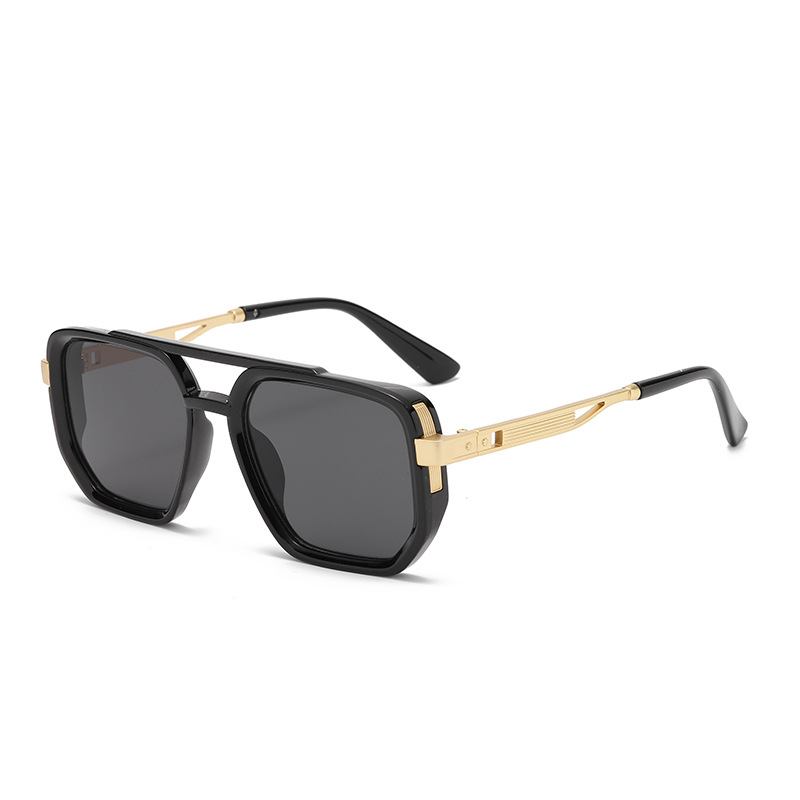 Nouvelles lunettes de soleil aviateur 2026, style européen/américain rétro, double pont, monture carrée, unisexe, tendance et urbaine_voghion.com
