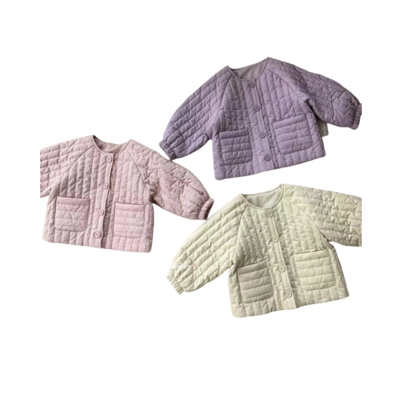 Child Star Round Girls 2024 modelos de otoño e invierno más terciopelo grueso chaqueta de algodón cálida chaqueta coreana de moda para bebé femenino