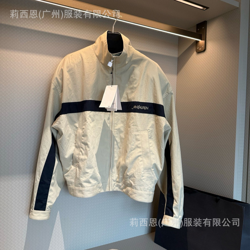 In-Stock Cross-Border "Shenzhen Nanyou" High-End Luxury Color-Block Zipper Jacket with Shoulder Pad Design and 26 Letters In-Stock Cross-Border "Shenzhen Nanyou" High-End Luxury Color-Block Zipper Jacket with Shoulder Pad Design and 26 Letters