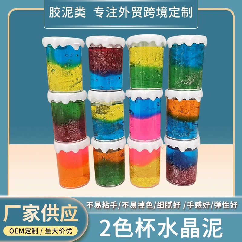 Прозрачный слайм DIY 2 цвета набор
