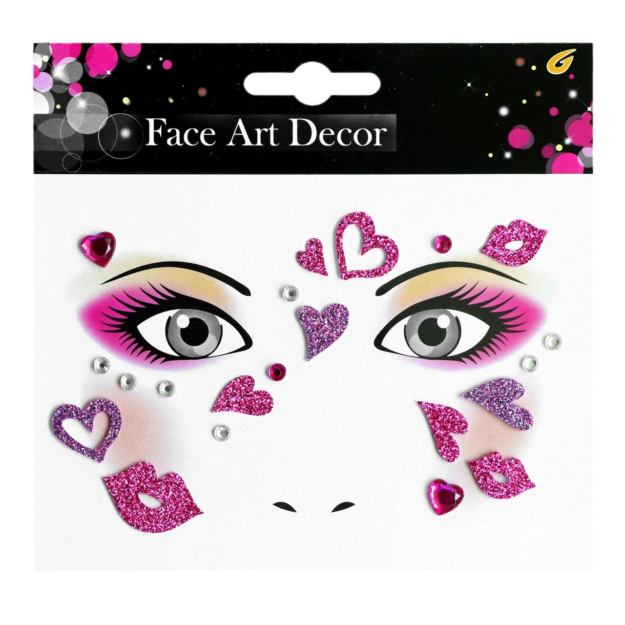 祝日のパーティーの舞台の化粧は顔を貼って化粧のシールを貼ります。