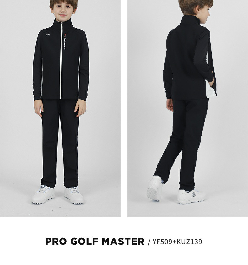 Áo ghi lê trẻ em chơi golf cổ đứng giữ ấm thu đông PGM — YF509-màu xanh nước biển, YF509-màu trắng, YF509-Đen chi tiết 11
