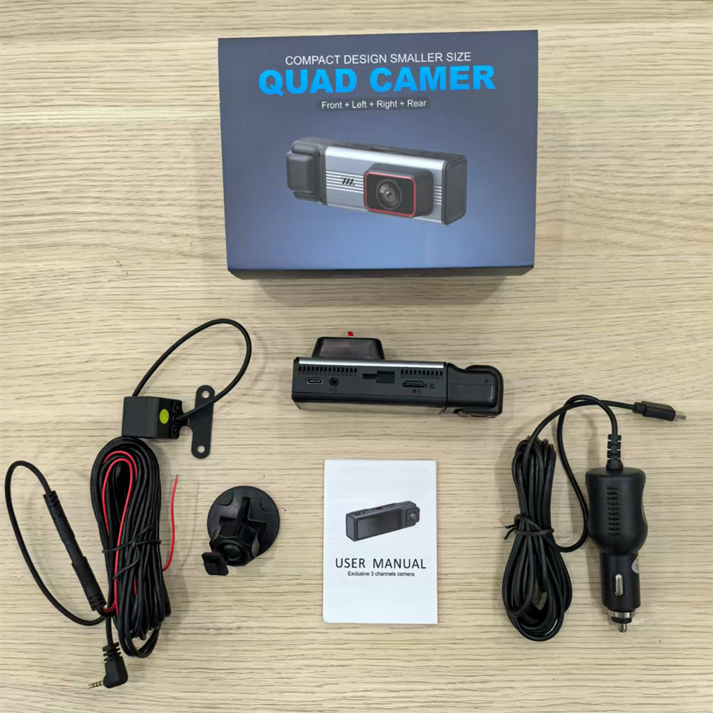 Cross-Border Four-Lens Driving Recorder, High-Definition 1080P Wide-Angle Night Vision, Wifi In-Car Front and Rear Vehicle Recorder