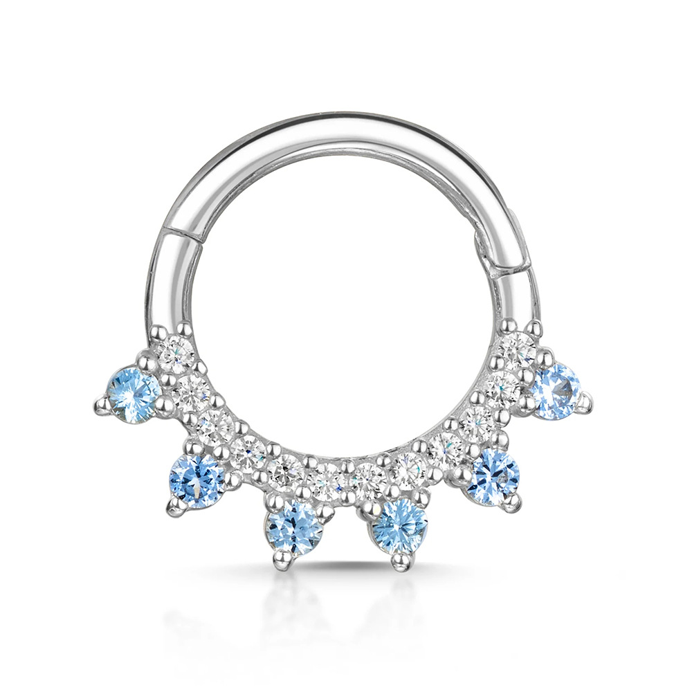 Fashion Geometric Sterling Silver Inlay Zircon Nose Ring 1 Piece