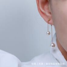 琛墨个性音符造型珍珠流苏耳环秋冬中长款手工耳挂耳饰设计感小众