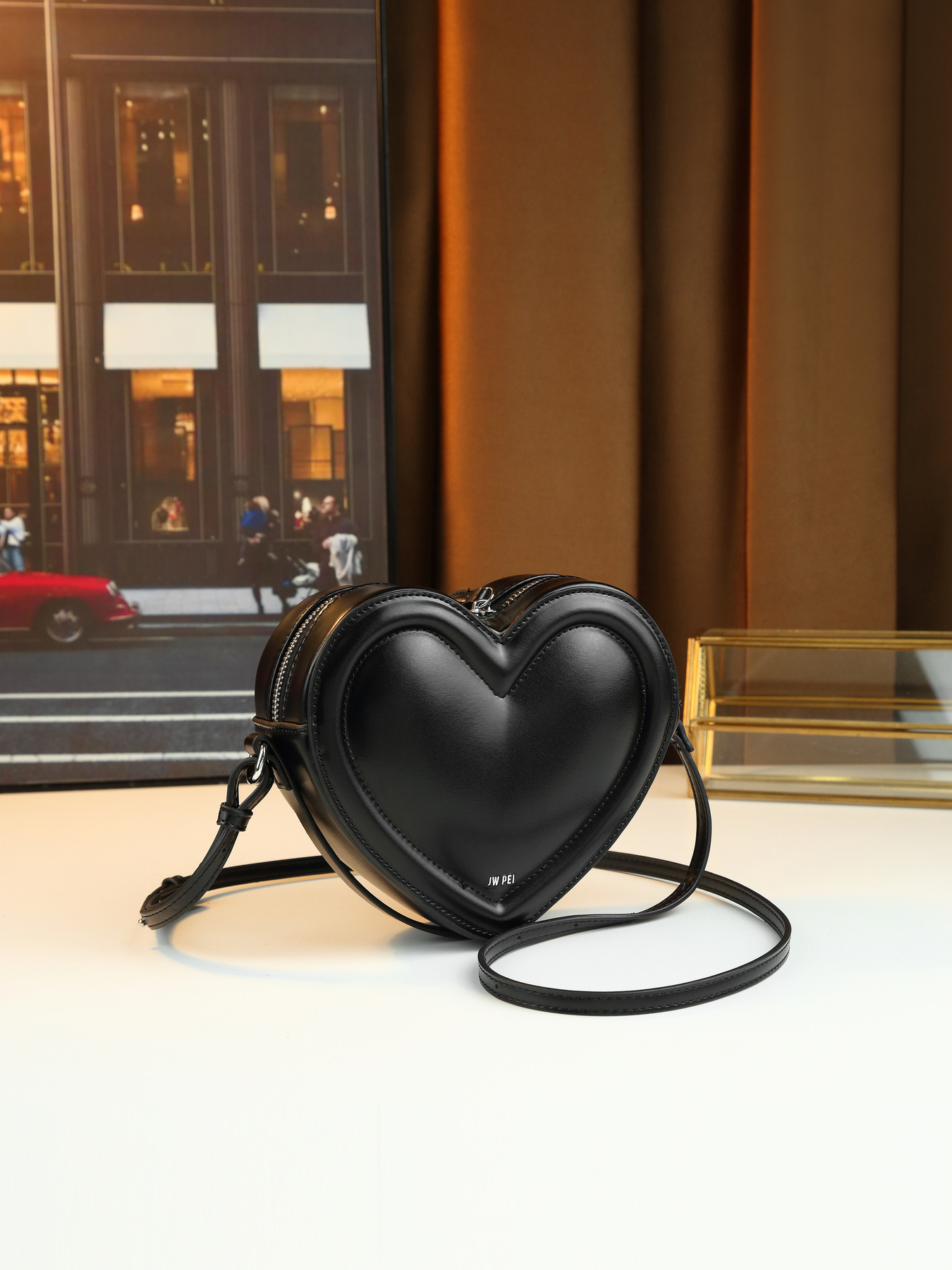Borsa a tracolla a forma di cuore per donna design 3d unico_voghion.com