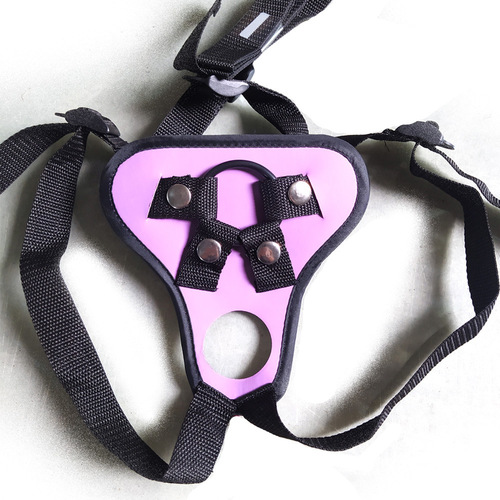 Simulated dildo waist protector wearable male female adult gay purple leather pants les sex fun leather goods