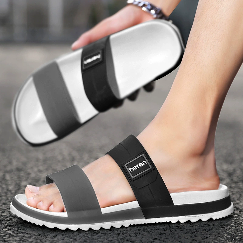 Тапочки мужские летние домашние уличные сандалии корейские модные Нескользящие домашние Тапочки для ванной комнаты уличная пляжная обувь повседневная