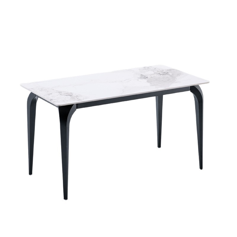 Mesa de comedor de tabla de roca pequeña casa nueva mesa de comedor de lujo moderna simple mesa de comedor rectangular mesa de comedor de piernas de elefante
