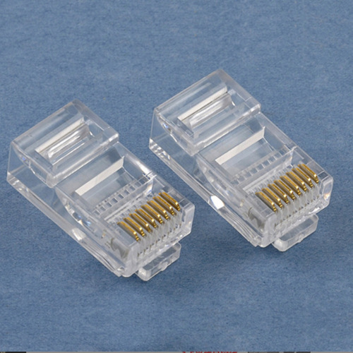 Super Category 5 Network 0.25 Copper Strip Connector, 1000 Pcs/Bag 8-Core COB RJ45 8P8C Triangular Copper Strip