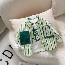 男童衬衫春装长袖2025新款中小儿童春秋款洋气韩版上衣薄款外套潮