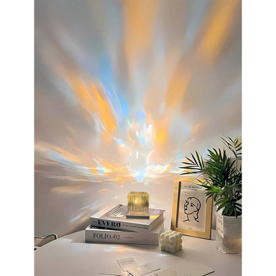 Cross border foreign trade funds Water Ripple Square Rotating Projection Lamp Multi