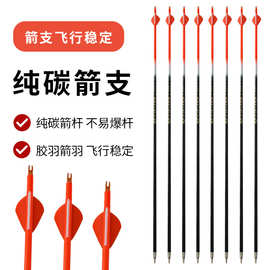 橙黑纯碳箭内径4.2/6.2反曲复合美猎弓射箭工厂