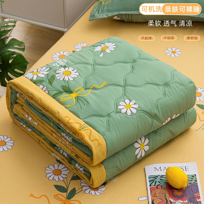 Ins small fresh skin-friendly wash cotton summer quilt student dormitory single summer cool quilt air conditioning quilt summer quilt wholesale