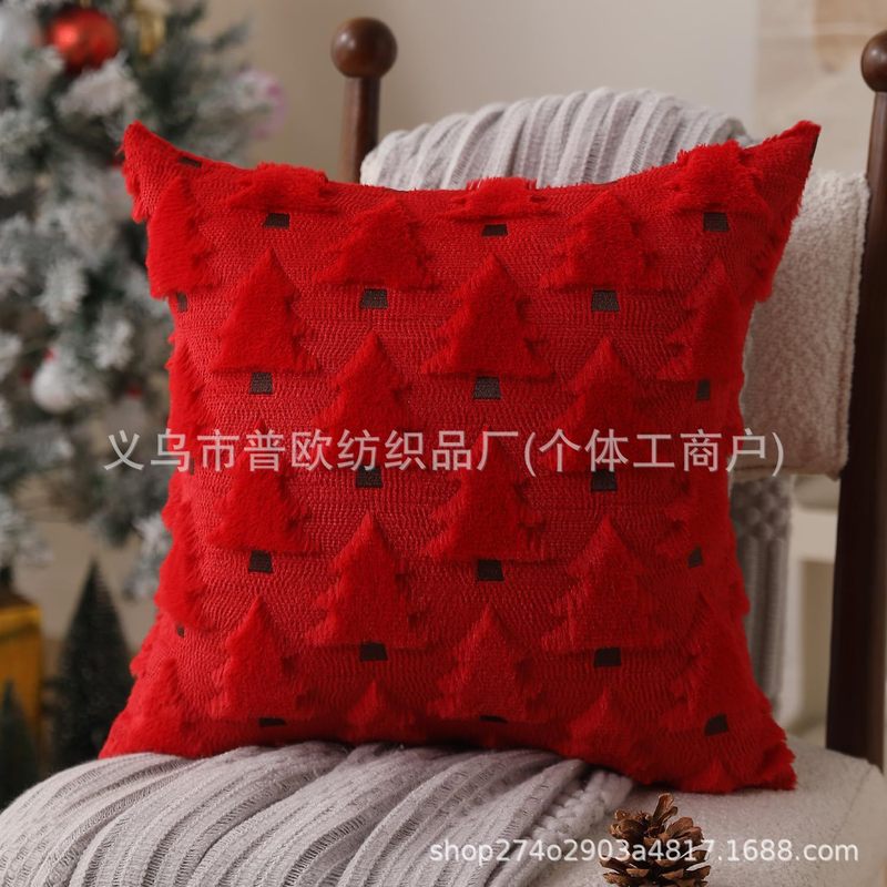 跨境抱枕套 现货圣诞树抱枕套圣诞树五角星抱枕亚马逊靠枕腰枕套|undefined