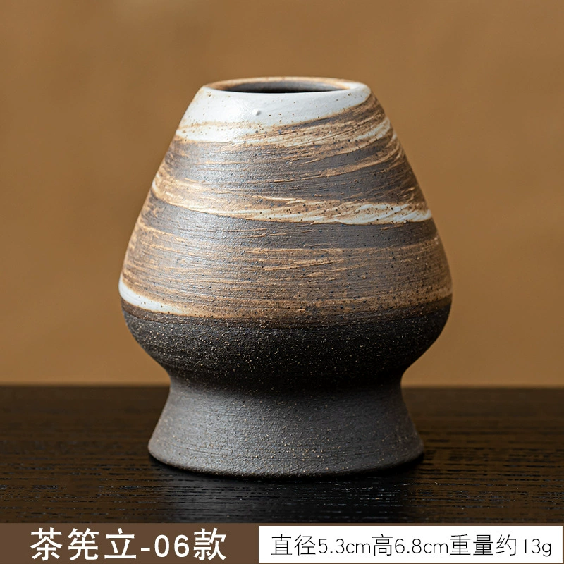 Держатель венчика для чая Matcha Whisk Stand (Tea Lion) керамический держатель для чая Чашэн, рисунок цветка сакуры, 5.3×6.8 см