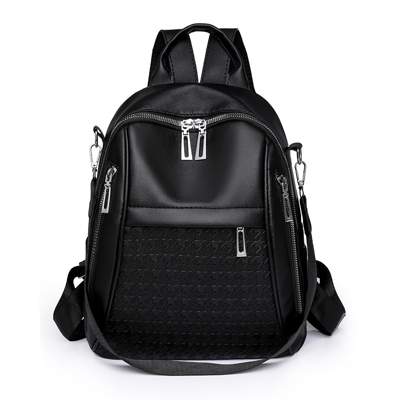 Bolsos para mujer 2023 nueva mochila de cuero suave para mujer literaria y artística moda color en relieve mochila de viaje al aire libre de doble uso