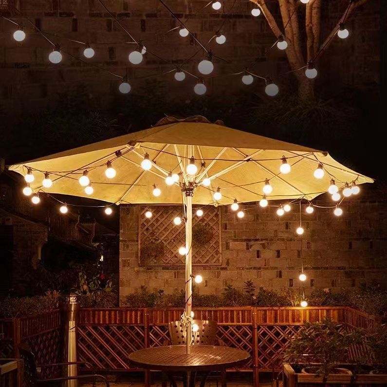 Outdoor camping atmosphere string lights waterproof led large ball lantern canopy tent decoration night market stall layout