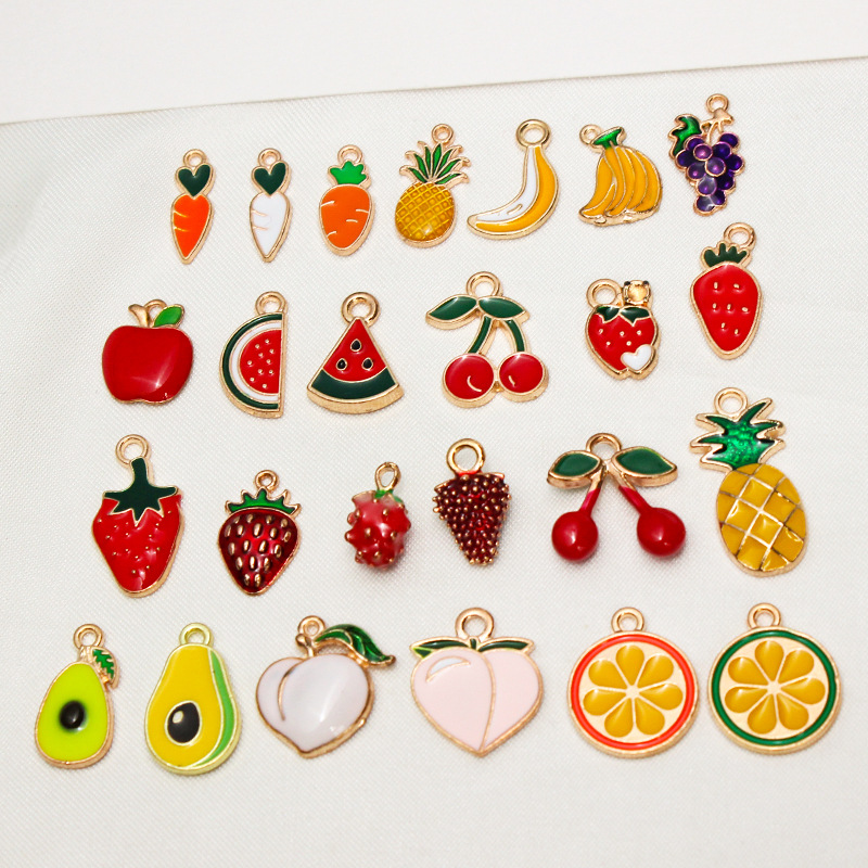 3g Weight Pendant Jewelry Making Type 5*16mm, 7 * 15mm Jewelry Making Size DIY Jewelry Accessories, Bracelets, Earrings, Necklace Classification 1 Piece Quantity Alloy Material Fruit Pattern Pastoral, Korean Style Style Enamel, Plating Craft 1 Piece 5*16mm 7 * 15mm Alloy Fruit Pendant DIY Jewelry Accessories Bracelets Earrings 无