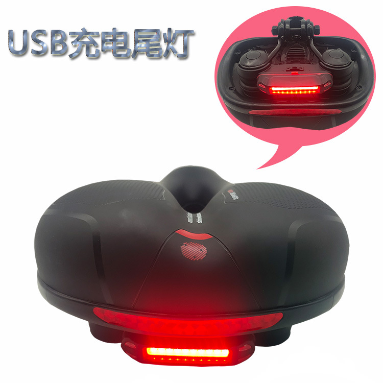 188 con cojín de luz trasera bicicleta de montaña cojín del asiento de la bicicleta asiento grande trasero suave amortiguador silla montar piezas de equipo