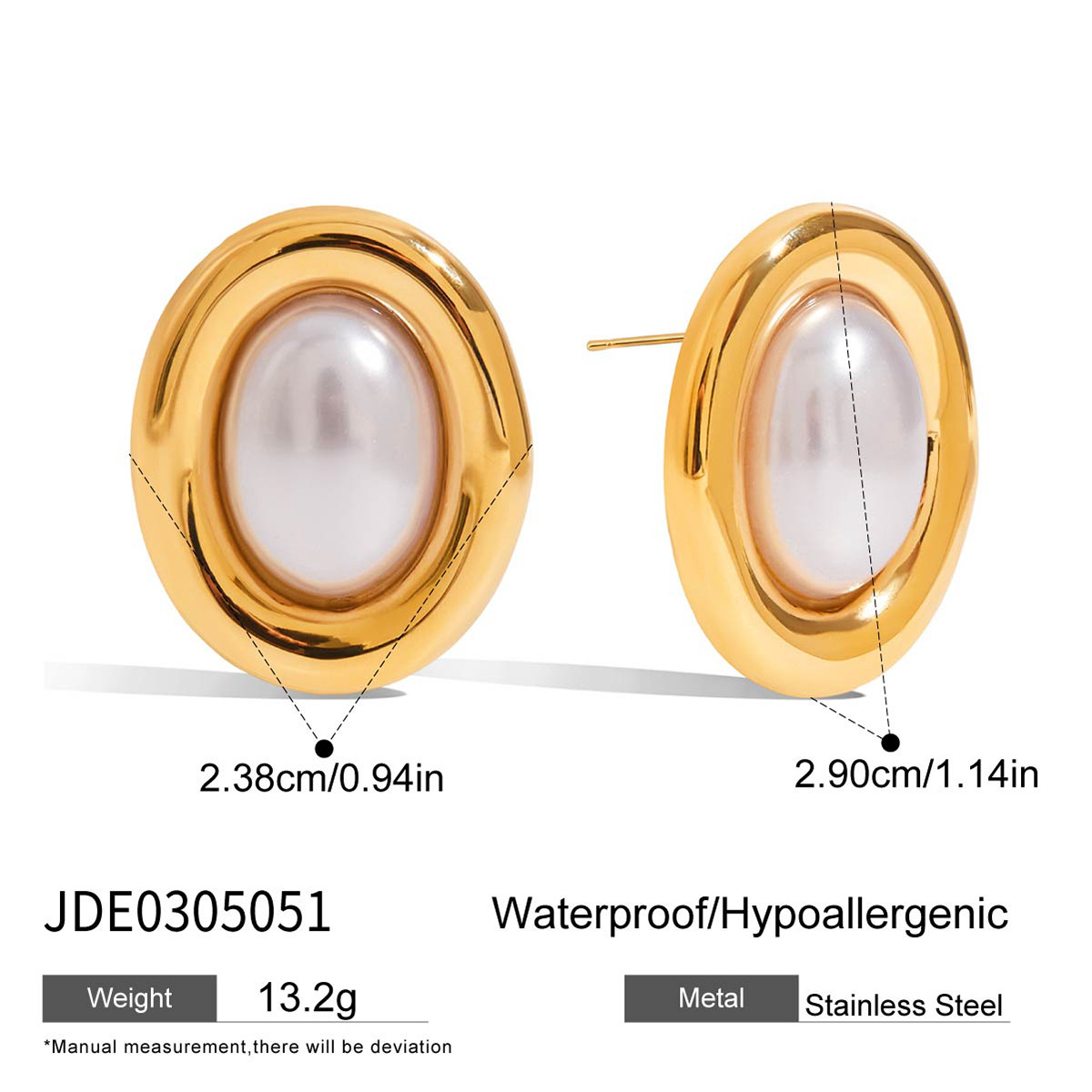 Pendientes de perlas retro de acero inoxidable Jieding Pendientes de alta gama de lujo ligero para mujer Pendientes que no se desvanece Joyas de acero de titanio transfronterizo
