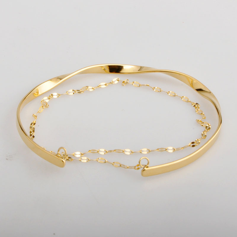 Wholesale Simple Style Solid Color Titanium Steel Bangle display picture 1