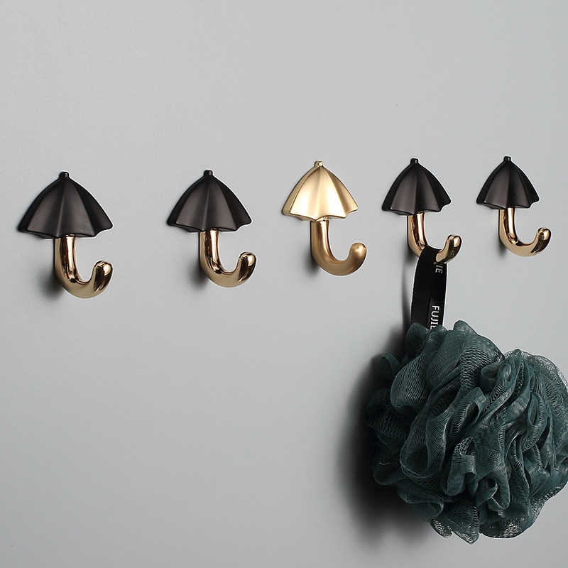 Wardrobe clothes hook creative punch-free single entrance door entrance clothes shoe cabinet key wall hook gold