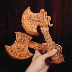 桃木斧子掛件喬遷搬家斧客廳新房結婚坐福斧頭掛門裝飾品擺件