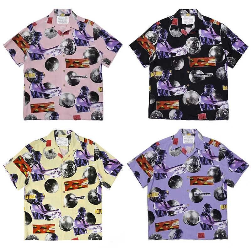 Wacko Maria Summer Full Print Shirt Street Loose Hawaii Beach Vacation Style Short Sleeve Shirt
