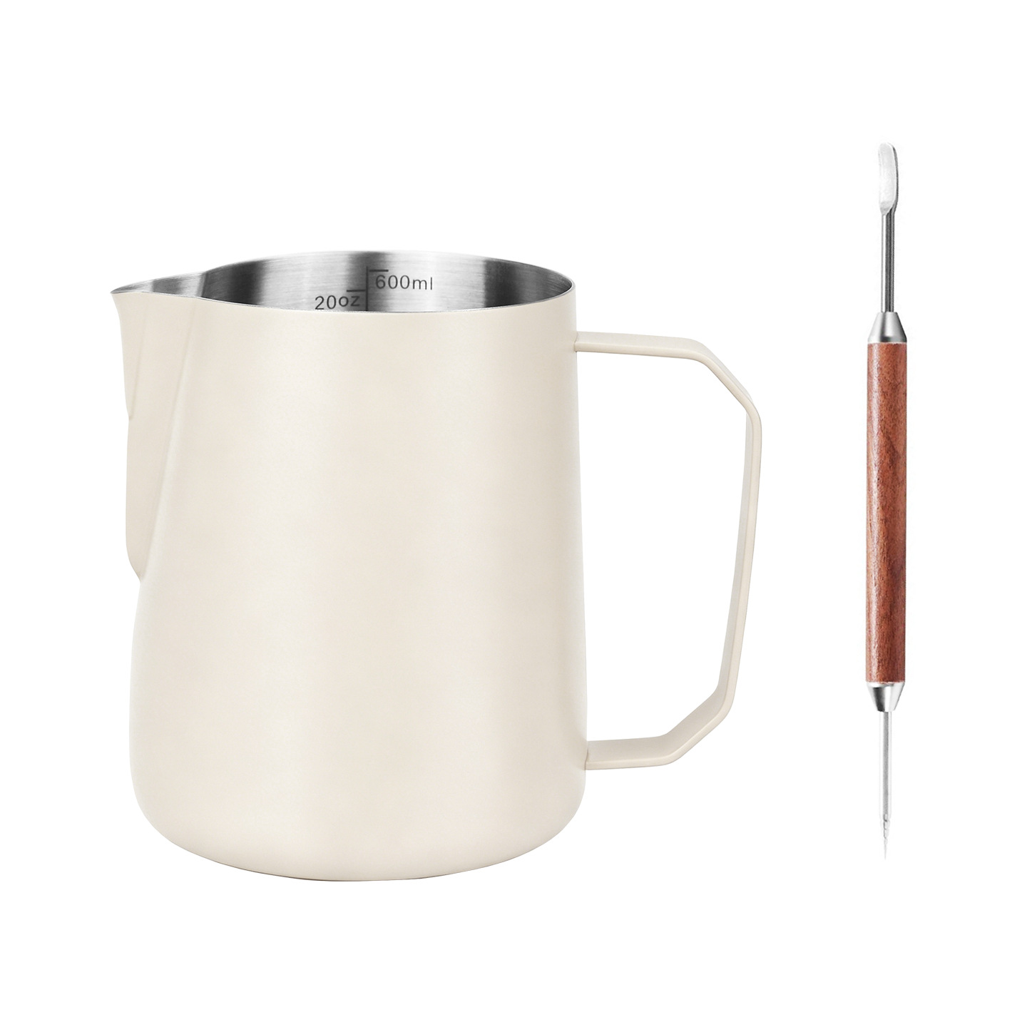 Jarra para Espumar Leche 400ml de Acero Inoxidable 304 con Pico Calabaza para Cafetería y Hogar image 20