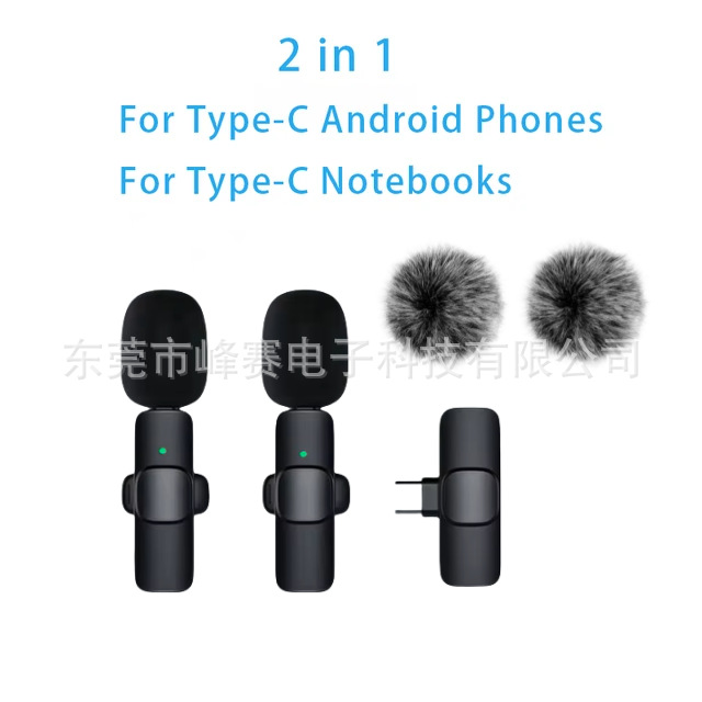 Micrófono de clip de cuello inalámbrico K1K9 K15 uno a dos teléfono móvil transmisión en vivo grabación al aire libre micrófono de radio micrófono de reducción de ruido