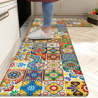 Avtomobil döşəmə paspasları, Non-Slip Oil-Absorbing and Water-Absorbing Easy-Care - jn-abstract-kitchen-mat-4-4060cm-crystal-velvet