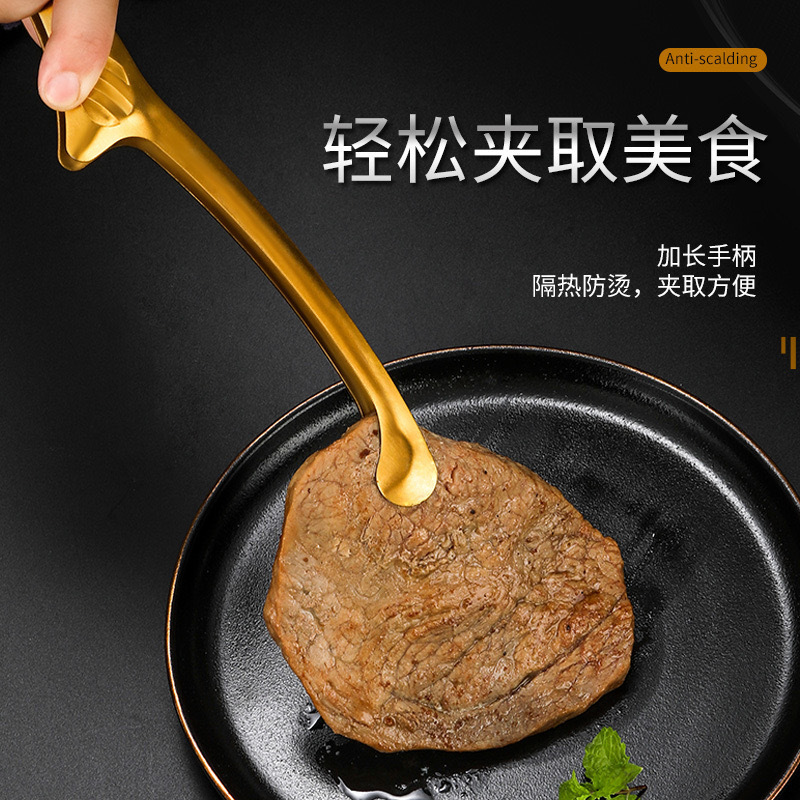 ステンレス鋼ステーキクリップ食品クリップキッチン多機能ベーキングクリップパンクリップバーベキューバーベキュークリップ火傷防止クリップ