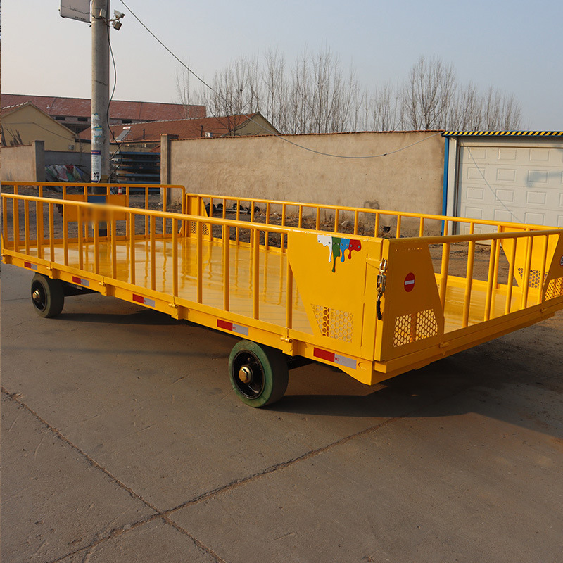 厂家供应 护栏平板拖车厂区拉货运输四轮货物车叉车牵引平板车