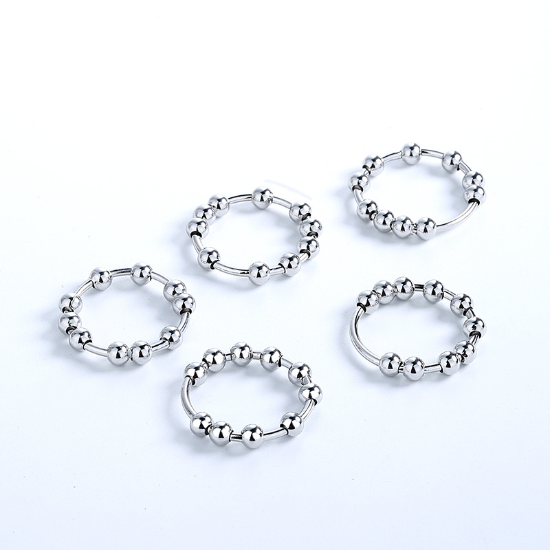 Simple Style Solid Color Copper Beaded Plating Rings 1 Piece