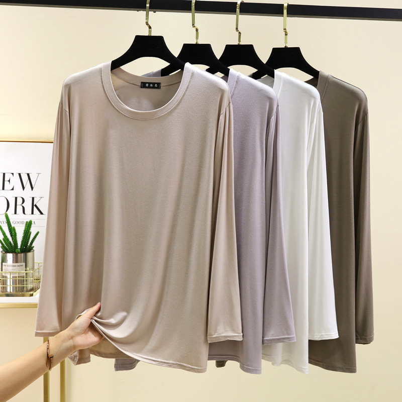 Modal Men's Long-Sleeved T-Shirt Round Neck Long-Sleeved Thin Home Loose Large Size Casual Wear Autumn Base Layer Shirt Modal Men's Long-Sleeved T-Shirt Round Neck Long-Sleeved Thin Home Loose Large Size Casual Wear Autumn Base Layer Shirt