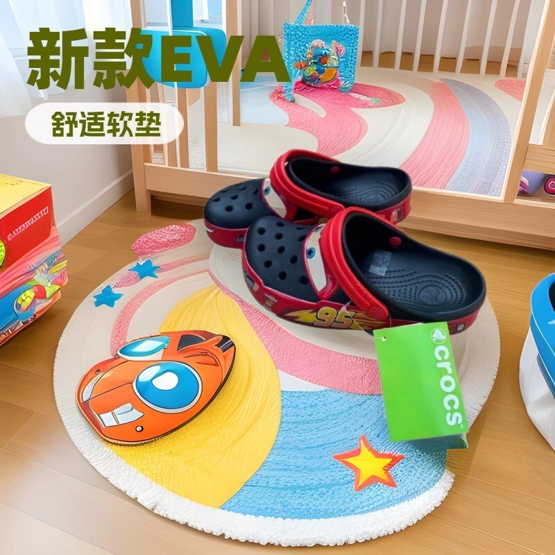 Classic Four Seasons Flashing Children's Shoes Lightning Mcqueen 95 Car Children's Baotou Beach Sandals Croc Shoes Anti-Slip Led1